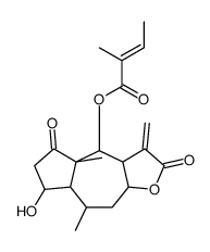 2-Methyl-2-butenoic acid dodecahydro-7-hydroxy-4a,8-dimethyl-3-methylene-2,5-dioxoazuleno[6,5-b]furan-4-yl ester structure