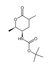 (4R,5R)-4-t-butoxycarbonylamino-2-methylhexan-5-olide结构式