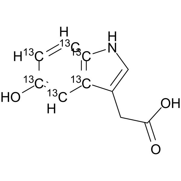 5-Hydroxyindole-3-acetic acid-13C6 structure