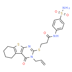 3-((3-allyl-4-oxo-3,4,5,6,7,8-hexahydrobenzo[4,5]thieno[2,3-d]pyrimidin-2-yl)thio)-N-(4-sulfamoylphenyl)propanamide Structure