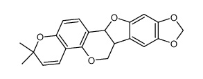 (6aS)-6aβ,12aβ-Dihydro-2,2-dimethyl-2H,6H-[1,3]dioxolo[5,6]benzofuro[3,2-c]pyrano[2,3-h][1]benzopyran结构式