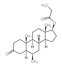 Testosterone, 4,5.alpha.-dihydro-6.beta.-methyl-, propionate structure