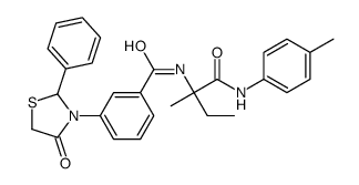 N-[2-methyl-1-(4-methylanilino)-1-oxobutan-2-yl]-3-(4-oxo-2-phenyl-1,3-thiazolidin-3-yl)benzamide结构式