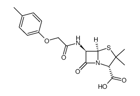 6β-(2-p-tolyloxy-acetylamino)-penicillanic acid结构式