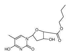 butyl (2S,3S,5R)-3-hydroxy-5-(5-methyl-2,4-dioxopyrimidin-1-yl)oxolane-2-carboxylate结构式