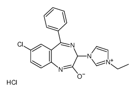 7-chloro-3-(3-ethylimidazol-3-ium-1-yl)-5-phenyl-1,3-dihydro-1,4-benzodiazepin-2-one,chloride结构式
