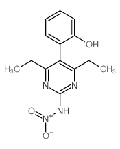 [[4,6-diethyl-5-(2-hydroxyphenyl)pyrimidin-2-yl]amino]-hydroxy-oxo-azanium Structure