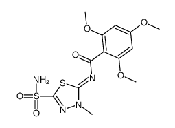 N-(4,5-Dihydro-4-methyl-2-sulfamoyl-1,3,4-thiadiazol-5-ylidene)-2,4,6-trimethoxybenzamide Structure