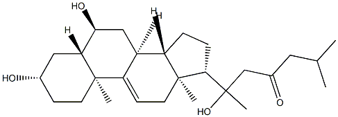 (20ξ)-3β,6α,20-Trihydroxy-5α-cholest-9(11)-en-23-one structure
