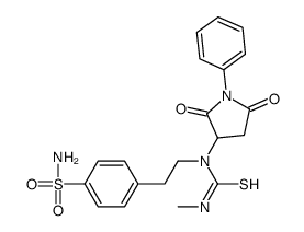 1-(2,5-dioxo-1-phenylpyrrolidin-3-yl)-3-methyl-1-[2-(4-sulfamoylphenyl)ethyl]thiourea结构式