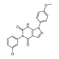 5-(3-chloro-phenyl)-1-(4-methoxy-phenyl)-1,7-dihydro-pyrazolo[3,4-d]pyrimidine-4,6-dione Structure