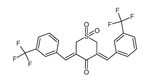 1,1-dioxo-3,5-bis-((Z)-3-trifluoromethyl-benzylidene)-tetrahydro-1λ6-thiopyran-4-one结构式