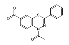 1-(6-nitro-3-phenyl-4,1,2-benzothiadiazin-1-yl)ethanone结构式