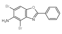 4,6-dibromo-2-phenyl-1,3-benzoxazol-5-amine结构式