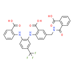 Benzoic acid,5-[[(2-carboxybenzoyl)amino]methyl]-2-[[2-[(2-carboxyphenyl)amino]-5-(trifluoromethyl)phenyl]amino]-结构式