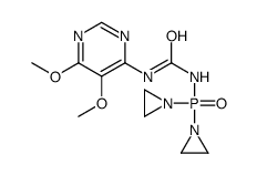 1-(Di(1-aziridinyl)phosphinyl)-3-(5,6-dimethoxy-4-pyrimidinyl)urea structure