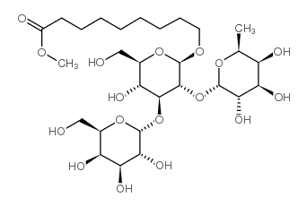 9-[(2R,3R,4S,5S,6R)-5-hydroxy-6-(hydroxymethyl)-4-[(2R,3R,4S,5R,6R)-3,4,5-trihydroxy-6-(hydroxymethyl)oxan-2-yl]oxy-3-[(2S,3S,4R,5S,6S)-3,4,5-trihydroxy-6-methyloxan-2-yl]oxyoxan-2-yl]oxynonanoic acid Structure