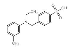 Benzenesulfonic acid, 4-((ethyl(3-methylphenyl)amino)methyl)- structure