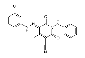 5-[(3-chlorophenyl)azo]-1,2-dihydro-6-hydroxy-4-methyl-2-oxo-1-(phenylamino)nicotinonitrile structure