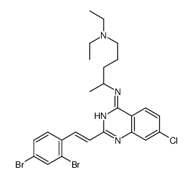 4-N-[7-chloro-2-[(E)-2-(2,4-dibromophenyl)ethenyl]quinazolin-4-yl]-1-N,1-N-diethylpentane-1,4-diamine Structure