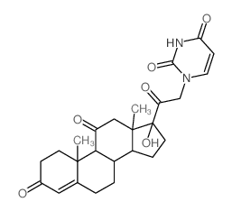 Pregn-4-ene-3,11,20-trione,21-(3,4-dihydro-2,4-dioxo-1(2H)-pyrimidinyl)-17-hydroxy-(9CI)结构式