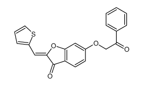 6-phenacyloxy-2-(thiophen-2-ylmethylidene)-1-benzofuran-3-one Structure