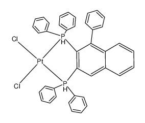 cis-dichloro(1-phenyl-2,3-bis(diphenylphosphino)naphthalene)platinum(II) Structure