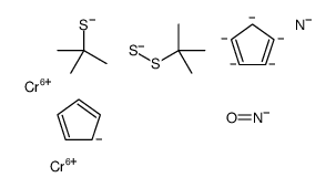 chromium(6+),cyclopenta-1,3-diene,cyclopenta-1,3-diene,2-methylpropane-2-thiolate,2-methyl-2-sulfidosulfanylpropane,nitroxyl anion Structure