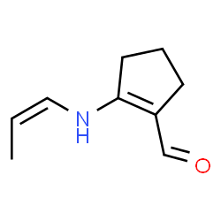 1-Cyclopentene-1-carboxaldehyde, 2-(1-propenylamino)-, (E)- (9CI) Structure