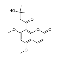 8-(3-hydroxyisovaleroyl)-5,7-dimethoxycoumarin结构式