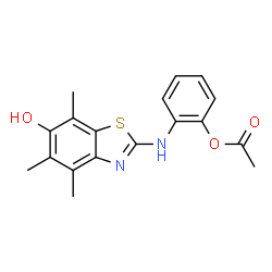 6-Benzothiazolol,2-[[2-(acetyloxy)phenyl]amino]-4,5,7-trimethyl- Structure