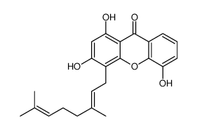 4-(3,7-dimethylocta-2,6-dienyl)-1,3,5-trihydroxyxanthen-9-one结构式