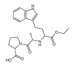 N-[1-ethoxycarbonyl-3-(3-indolyl)propyl]-L-alanyl-L-proline结构式