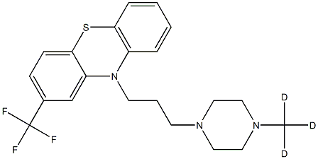 10-[3-[4-(trideuteriomethyl)piperazin-1-yl]propyl]-2-(trifluoromethyl)phenothiazine结构式