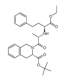 (1S,2S,3S)-2-[2-(1-ethoxycarbonyl-3-phenyl-propylamino)-propionyl] -1,2,3,4-tetrahydro-isoquinoline-3-carboxylic acid tert-butyl ester Structure