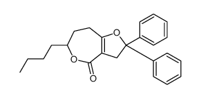 6-butyl-2,2-diphenyl-3,6,7,8-tetrahydrofuro[3,2-c]oxepin-4-one Structure