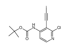 tert-butyl (2-chloro-3-prop-1-yn-1-ylpyridin-4-yl)carbamate结构式