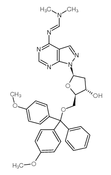 5'-o-dimethoxytrityl-n6-(n,n-dimethylaminomethylene)-8-aza-7-deaza-2'-deoxyadenosine结构式