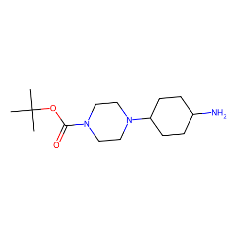 tert-butyl trans-4-(4-aminocyclohexyl)piperazine-1-carboxylate结构式