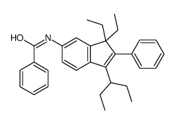 N-(3,3-diethyl-1-pentan-3-yl-2-phenylinden-5-yl)benzamide结构式