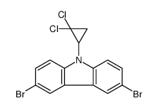 3,6-dibromo-9-(2,2-dichlorocyclopropyl)carbazole结构式