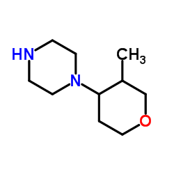 1-(3-Methyltetrahydro-2H-pyran-4-yl)piperazine结构式