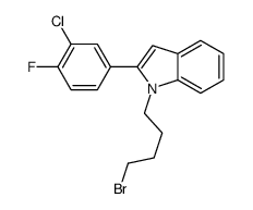 1-(4-bromobutyl)-2-(3-chloro-4-fluorophenyl)indole结构式