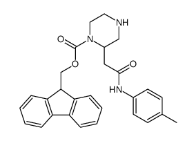 2-(p-tolylcarbamoyl-methyl)-piperazine-1-carboxylic acid 9h-fluoren-9-ylmethyl ester结构式