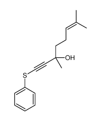 3,7-dimethyl-1-phenylsulfanyloct-6-en-1-yn-3-ol结构式