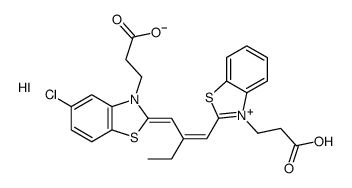 3-(2-carboxyethyl)-2-[2-[[3-(2-carboxyethyl)-3H-benzothiazol-2-ylidene]methyl]but-1-enyl]-5-chlorobenzothiazolium iodide Structure