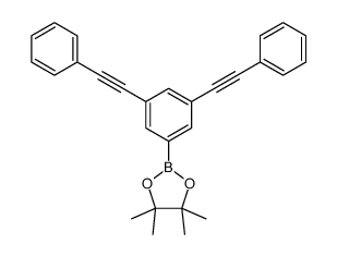 2-[3,5-bis(2-phenylethynyl)phenyl]-4,4,5,5-tetramethyl-1,3,2-dioxaborolane结构式