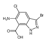 6-amino-3-bromo-5-chloro-1H-indazole-7-carboxylic acid Structure