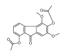 (6-acetyloxy-5,7-dimethoxy-9-oxofluoren-1-yl) acetate Structure