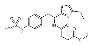 (S)-4-[2-(4-ethoxy-4-oxobutanamido)-2-(4-ethylthiazol-2-yl)ethyl]phenylsulfamic acid Structure